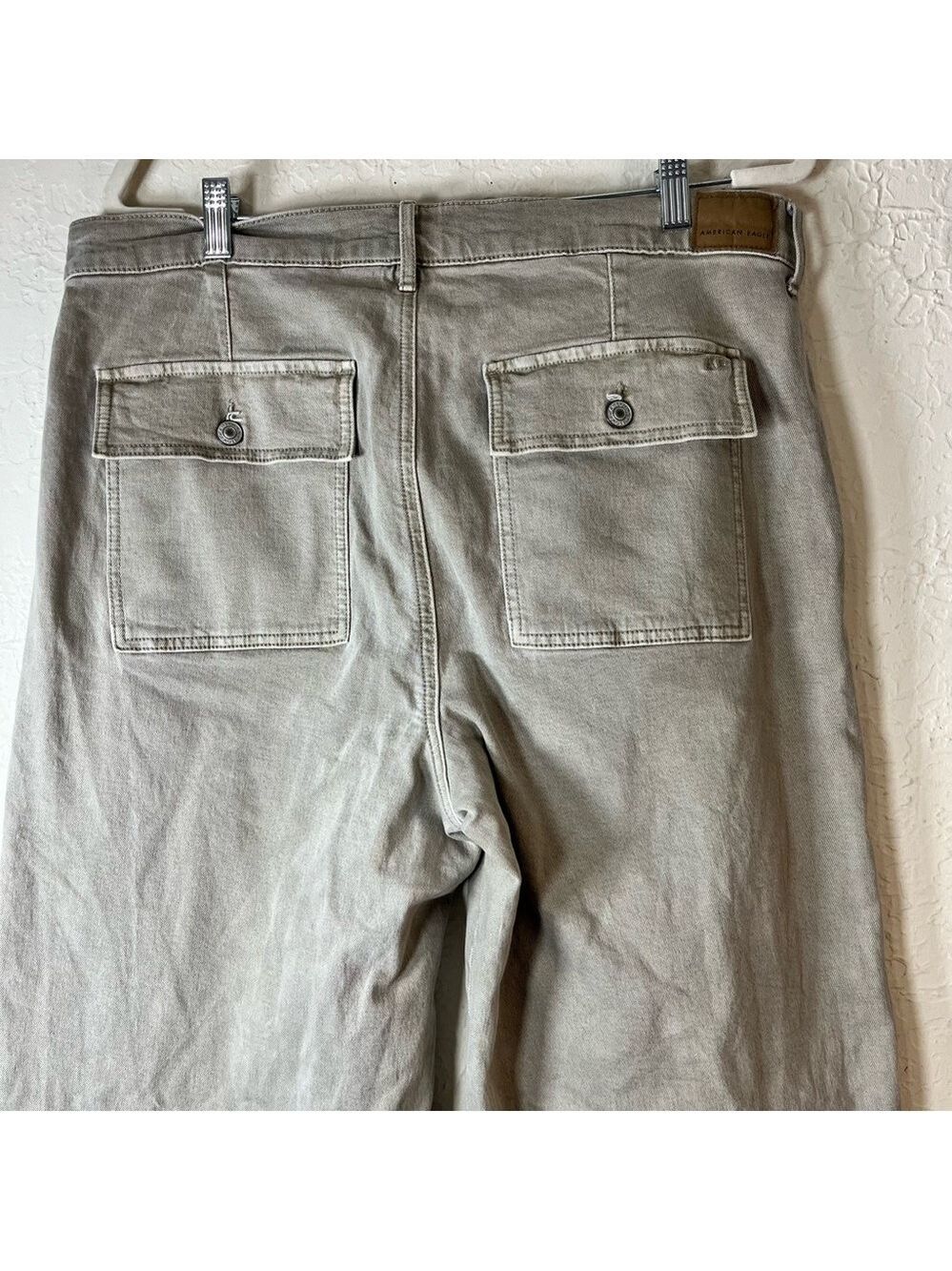 American Eagle Outfitters Wide Leg Jeans in Khaki - Picture 10 of 14